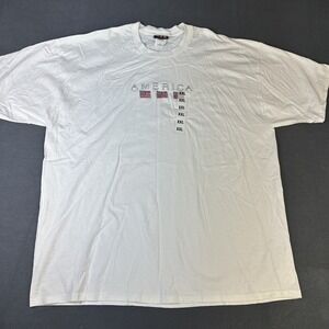 Old Varsity Brand America Embroidered Crew Neck T-Shirt Men's Size 2XL White